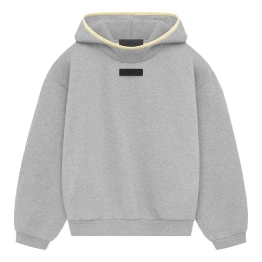 Essentials Fear of God Gray Hoodie with Golden Yellow Lining